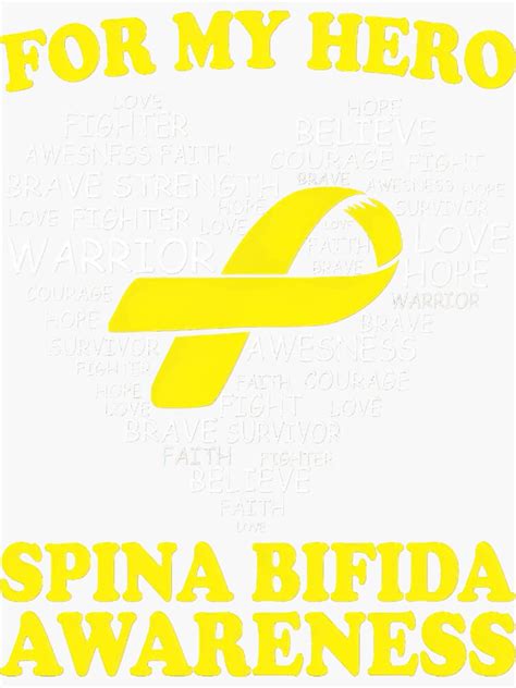 Spina Bifida Awareness For My Hero Spina Bifida Awareness Ribbon Heart