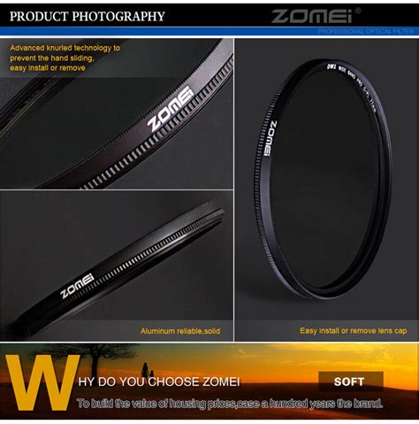 ZOMEI 62mm Slim CPL Circular Polarizing Polarizer Filter Lens For Canon