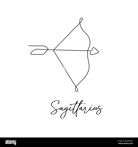 Astrology Zodiac Sign Sagittarius Horoscope Symbol In Line Art Style