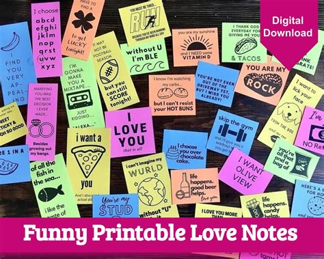 Printable Love Notes Funny Notes for Him - Etsy