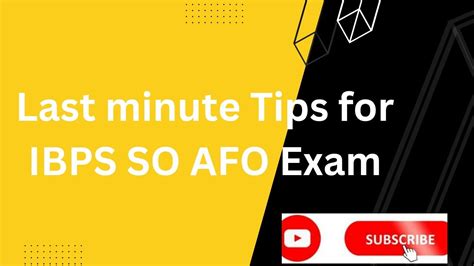 Last Minute Tips And Strategy For Ibps So Afo Prelims Exam