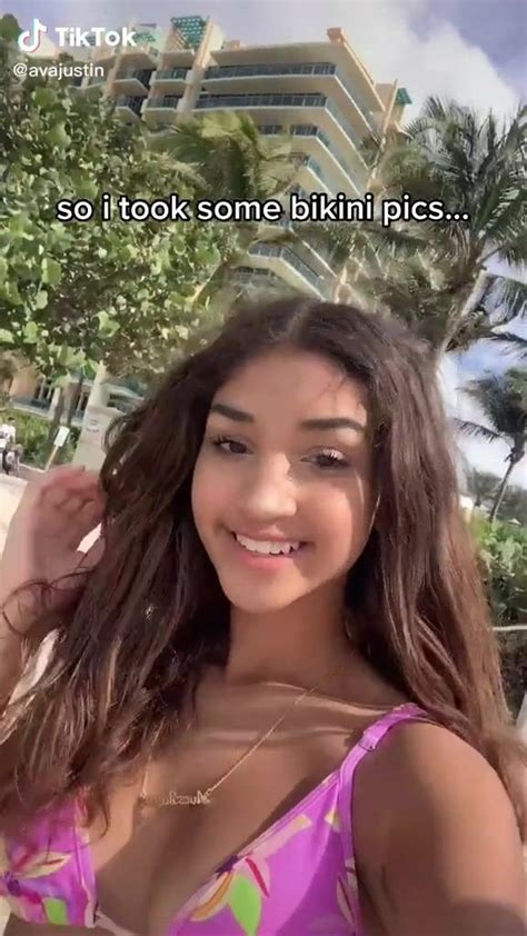 Hottest Ava Justin Shows Cleavage In Floral Bikini Sexyfilter