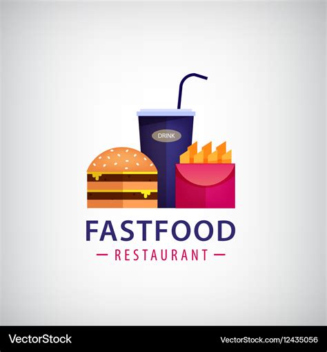 Fastfood restaurant cafe colorful logo Royalty Free Vector