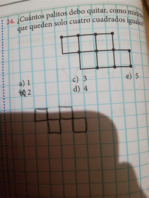 Cuántos palitos debo quitar como mínimo para que queden sólo 4