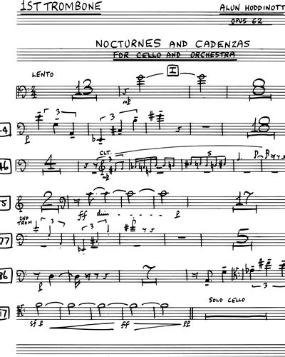 Nocturnes And Cadenzas Trombone 1 Sheet Music By Alun Hoddinott Nkoda