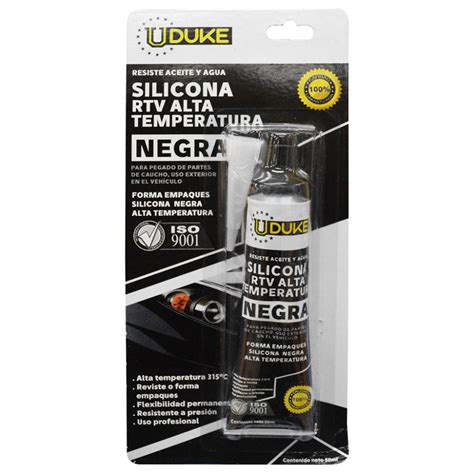 Silicona Uduke Ml Rtv Negra Alta Temperatura Automotriz Uduke