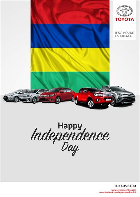 Toyota Mauritius Ltd Happy Independence Day Tel 405 6400 Happy