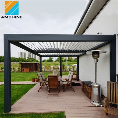 Aluminum Louver Roof Garden Pavilion Pergola Waterproof Aluminum Gazebo