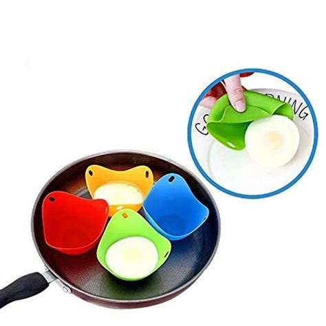 Silicone Egg Poacher Cups Set Of 4 Cooking Perfect Poached Eggs Microwave Or Stovetop Egg