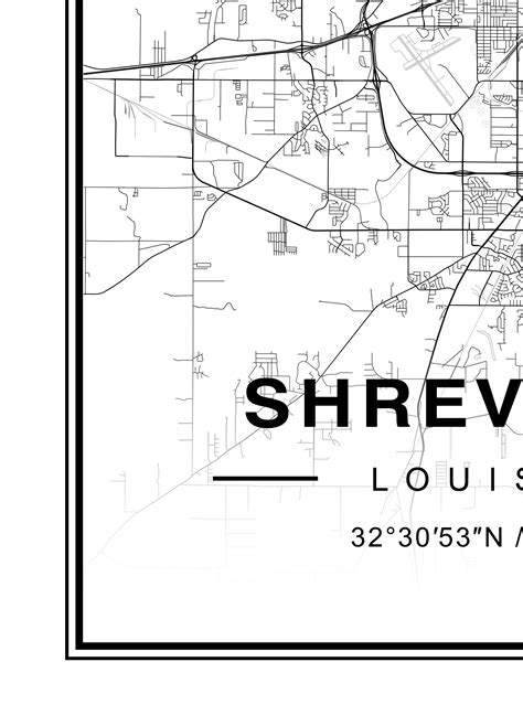 Shreveport Louisiana Map Art Print Poster - Louisiana Travel Gift