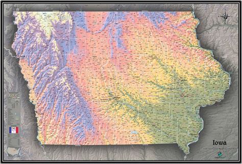 Iowa Satellite Wall Map By Outlook Maps | Images and Photos finder