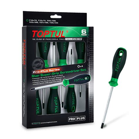 6PCS PRO PLUS SERIES Star Super Grip Screwdriver Set TOPTUL The Mark