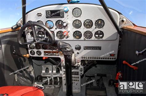 Beechcraft D-17S Staggerwing cockpit, Stock Photo, Picture And Royalty ...