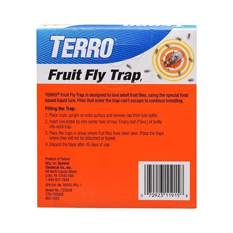 Terro T2502 Ready To Use Indoor Fruit Fly Trap With Built In Window 2 Traps 90 Day Lure