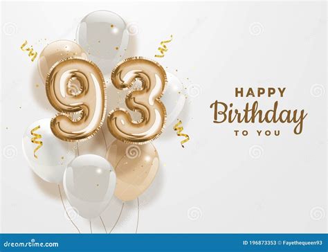 Happy Th Birthday Gold Foil Balloon Greeting Background Cartoon