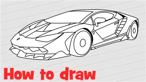 How To Draw A Car Lamborghini Centenario Step By Step YouTube