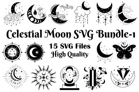 Celestial And Mystical Moon SVG Bundle Graphic By Rextore Creative