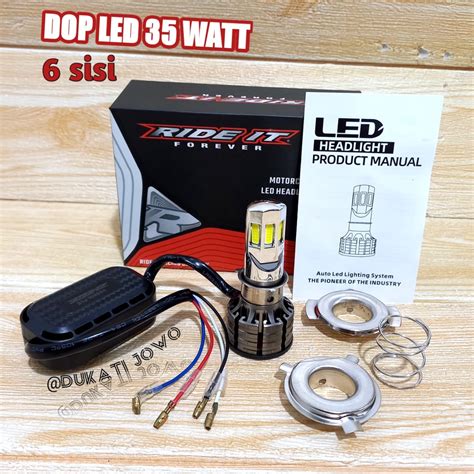 Jual Dop Lampu Depan Bohlam LED 6 Sisi 35W 6 Mata AC DC Kipas Universal