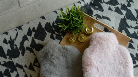 Faux Fur Hot Water Bottles Pink Or Grey Natural Bed Company