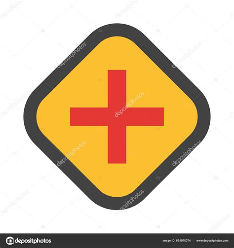 Crossways Sign Vector Flat Icon Personal Commercial Use Stock Vector By