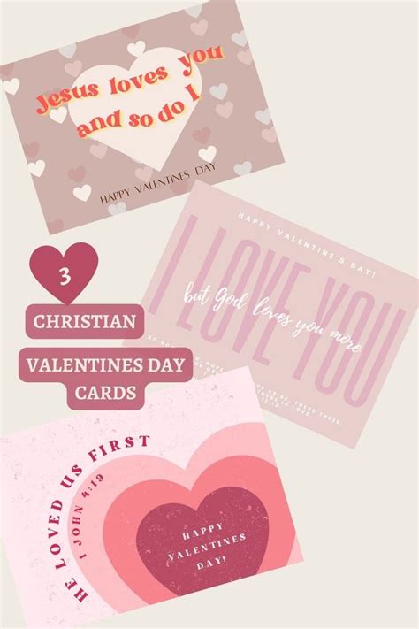 three valentine's day cards with hearts on them and the words jesus ...