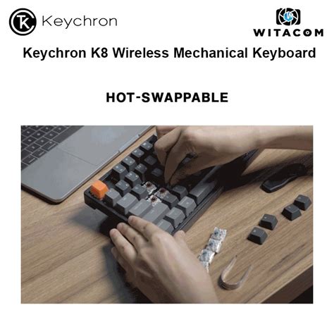 Keychron K8 G1 Wireless Mechanical Keyboard WHITE Plastic Frame Hot Swap Red Witacom