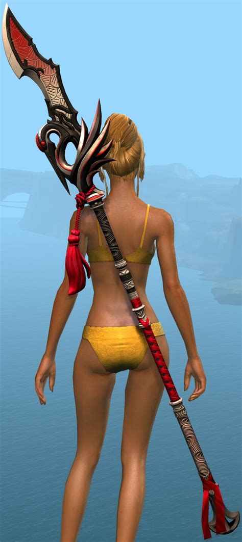 Red Crane Staff Skin Guild Wars Wiki Gw W