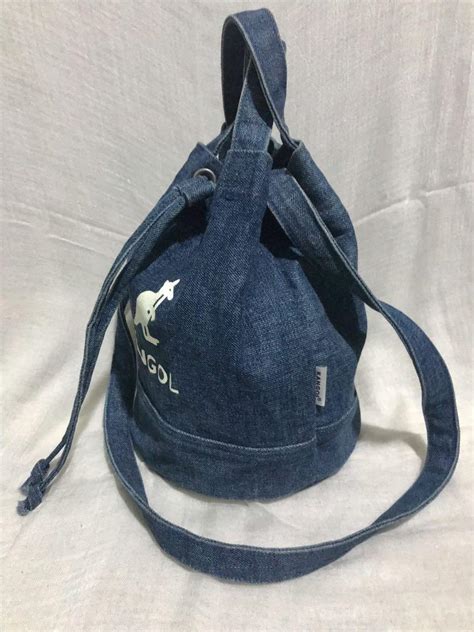 Kangol Denim Bucket Crossbody Bag Women S Fashion Bags Wallets