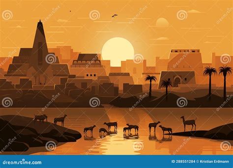 Mesopotamian Splendor: the Ziggurat of Ur in Minimalist Art Stock ...