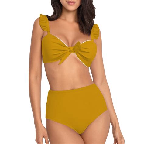 Nmmued Tummy Control High Waisted Bikinis Womens Two Piece Swimsuit High Waisted Bikini Sets For