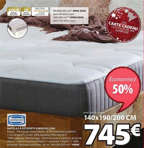 Promo Matelas à Ressorts Simmons 5300 chez JYSK iCatalogue fr