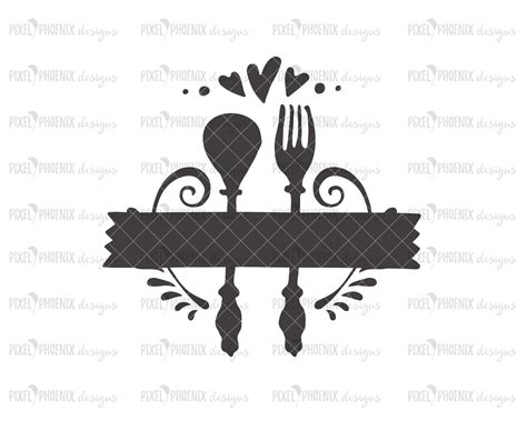 Kitchen Split Monogram Kitchen Monogram Svg Utensil Svg Etsy