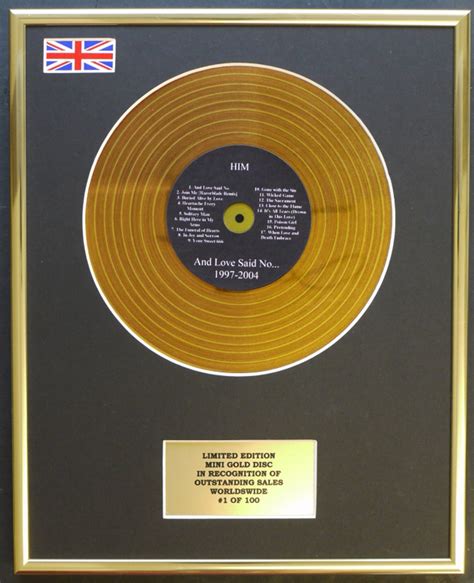 HIM Mini Metal Gold Disc Display Limited Edition Coa And Love Said