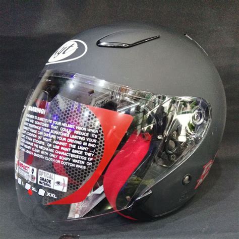 Jual HELM KYT DJ MARU SOLID BLACK MATT BLACK DOFF HALF FACE Shopee