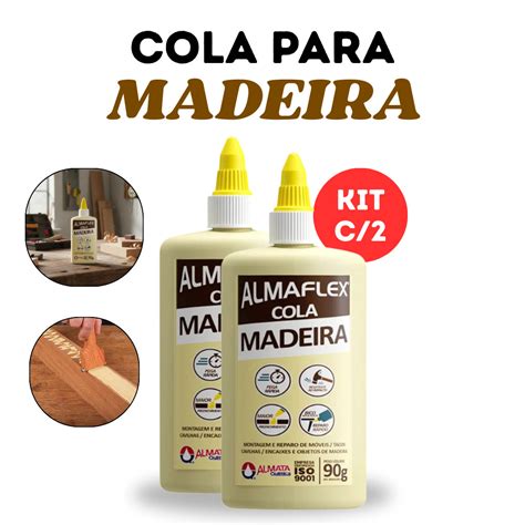 Preço Cola De Madeira - Cola de Madeira 90g 250g PVA Almaflex Extra forte Papelão Tecido ...