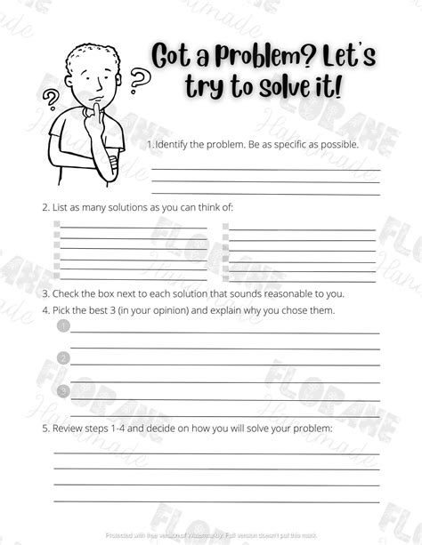 Problem Solving Worksheets For Adults Coping Skills Worksheets