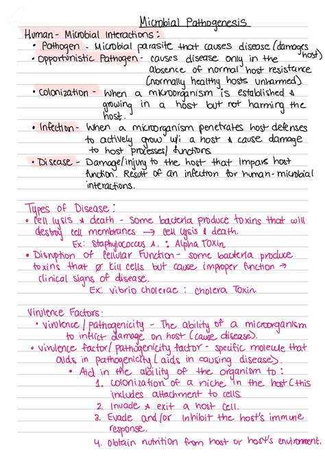 Microbial pathogenesis notes - MB 351 - Studocu