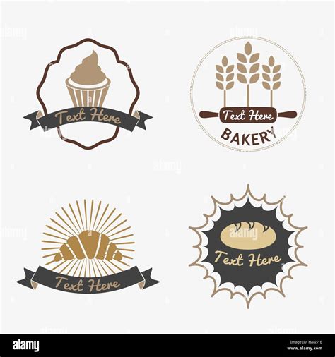 Collection Of Vintage Retro Bakery Logo Badges And Labels Stock Vector