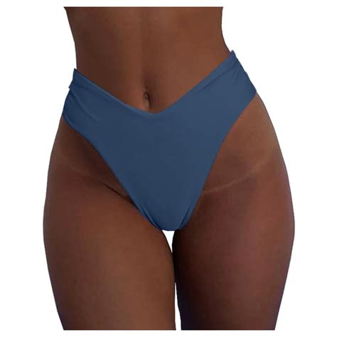 Tyghbn Women S Bikini Bottom Sexy V Cut High Cut Swimsuit High Waisted Bathing Suit Bottoms Swim