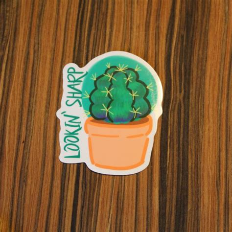 Witty Lookin Sharp Cactus Sticker Suburban Succulents