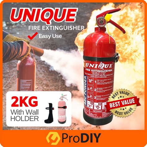 UNIQUE 2KG ABC Dry Powder Portable Fire Extinguisher Pemadam Api Sirim