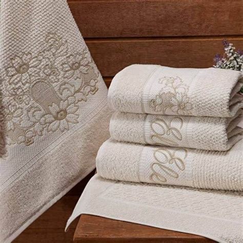 Jogo de Toalhas de Banho Peças Algodão Plaza Nude MadeiraMadeira