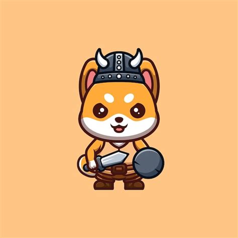 Premium Vector Shiba Inu Viking Cute Creative Kawaii Cartoon Mascot Logo