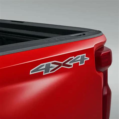 2025 Silverado 1500 | Decal Package | Bedside | 4x4 Logo | Gray and Red ...