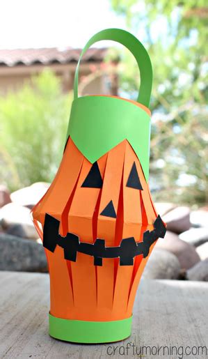 Pumpkin Toilet Paper Roll Lantern Craft - Crafty Morning