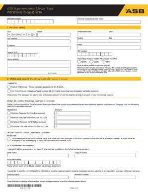 Fillable Online Asb Superannuation Master Trust Withdrawal Request Form