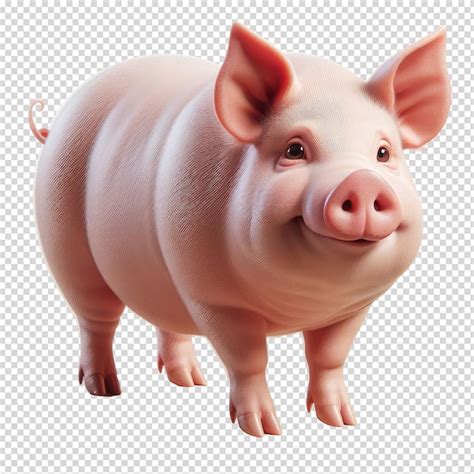 Un Cochon Qui Se Tient Debout Avec Une Tiquette Sur Son Oreille Psd