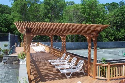 Ipe Beams And Cedar Rafter Pergola In Rye Ny Traditional Patio