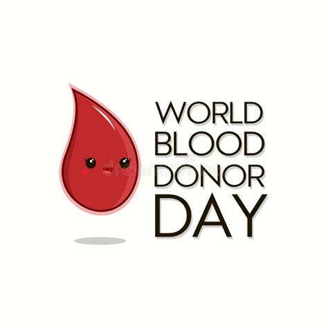 Vector Illustration With Cute Drop Of Blood For World Blood Donor Day