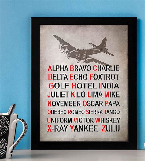 Buy Alpha Bravo Charlie Military Alphabet Wall Art Print X